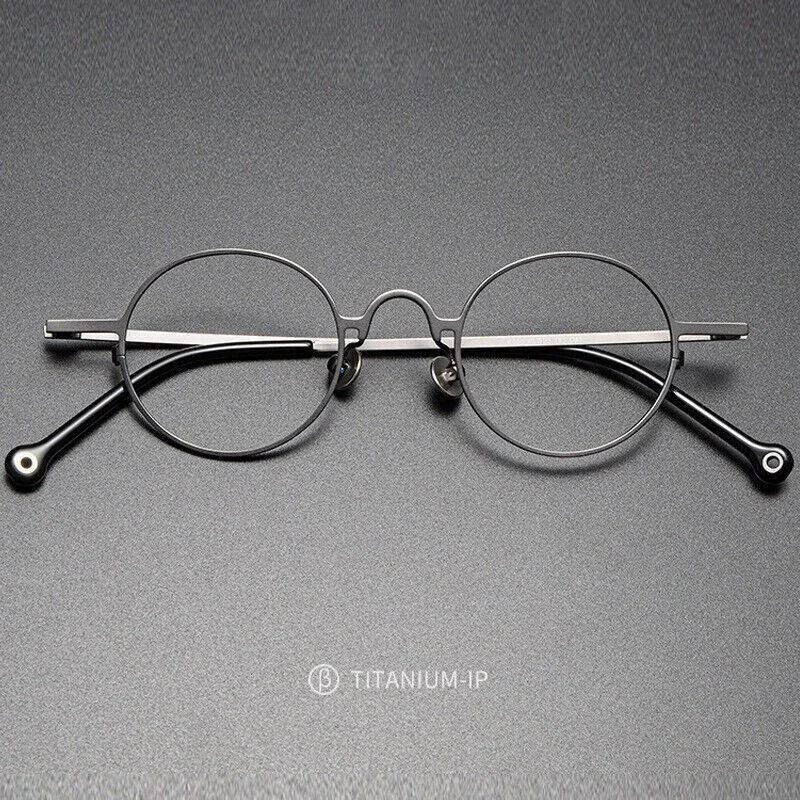 Pure titanium Eyeglass Frames Ultralight Luxury Glasses Retro Round Spectacles 4