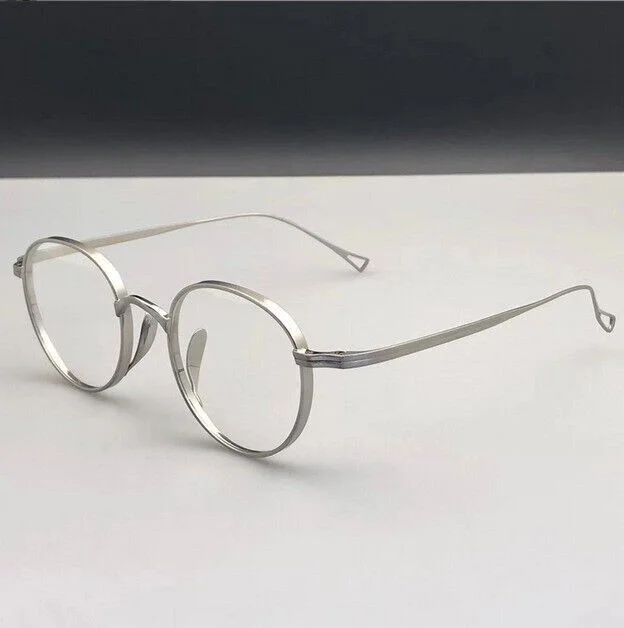 Pure Titanium Hand Made Retro Eyeglass Frames Round Japanese Spectacles Glasses 3