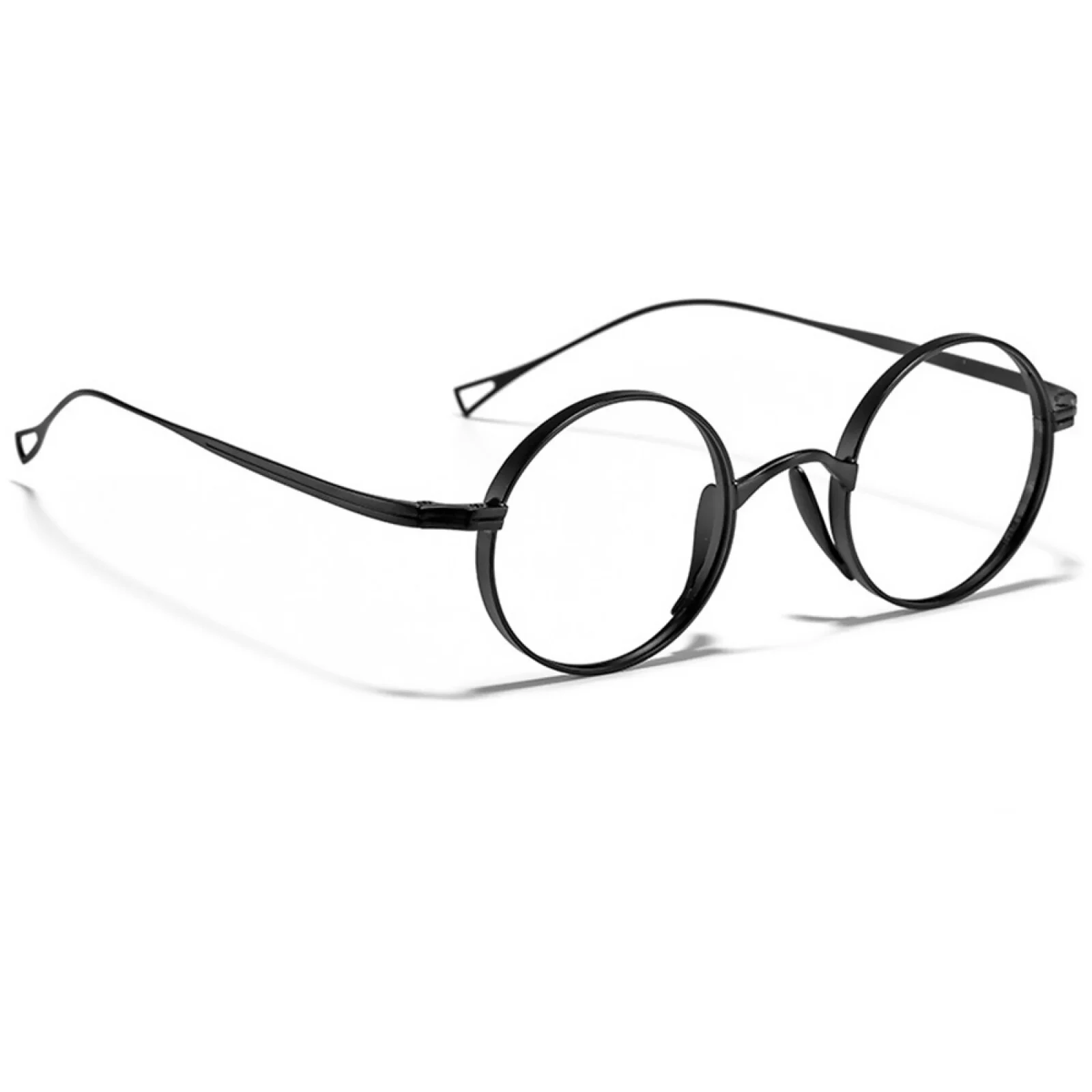 Unisex Classic Titanium Retro 45mm Round Eyeglasses Frames Fashion Black qw 2